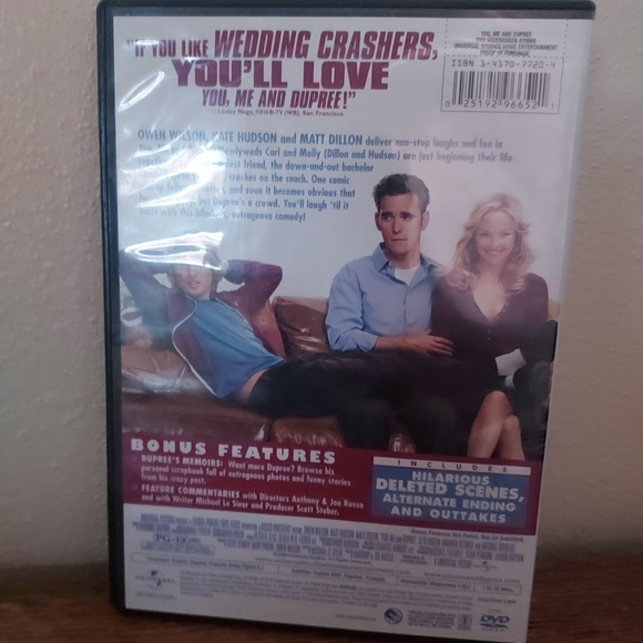 You, Me and Dupree (DVD, 2006) Pre-Owned Tested Working Great Shape Funny Movie - Picture 2 of 2